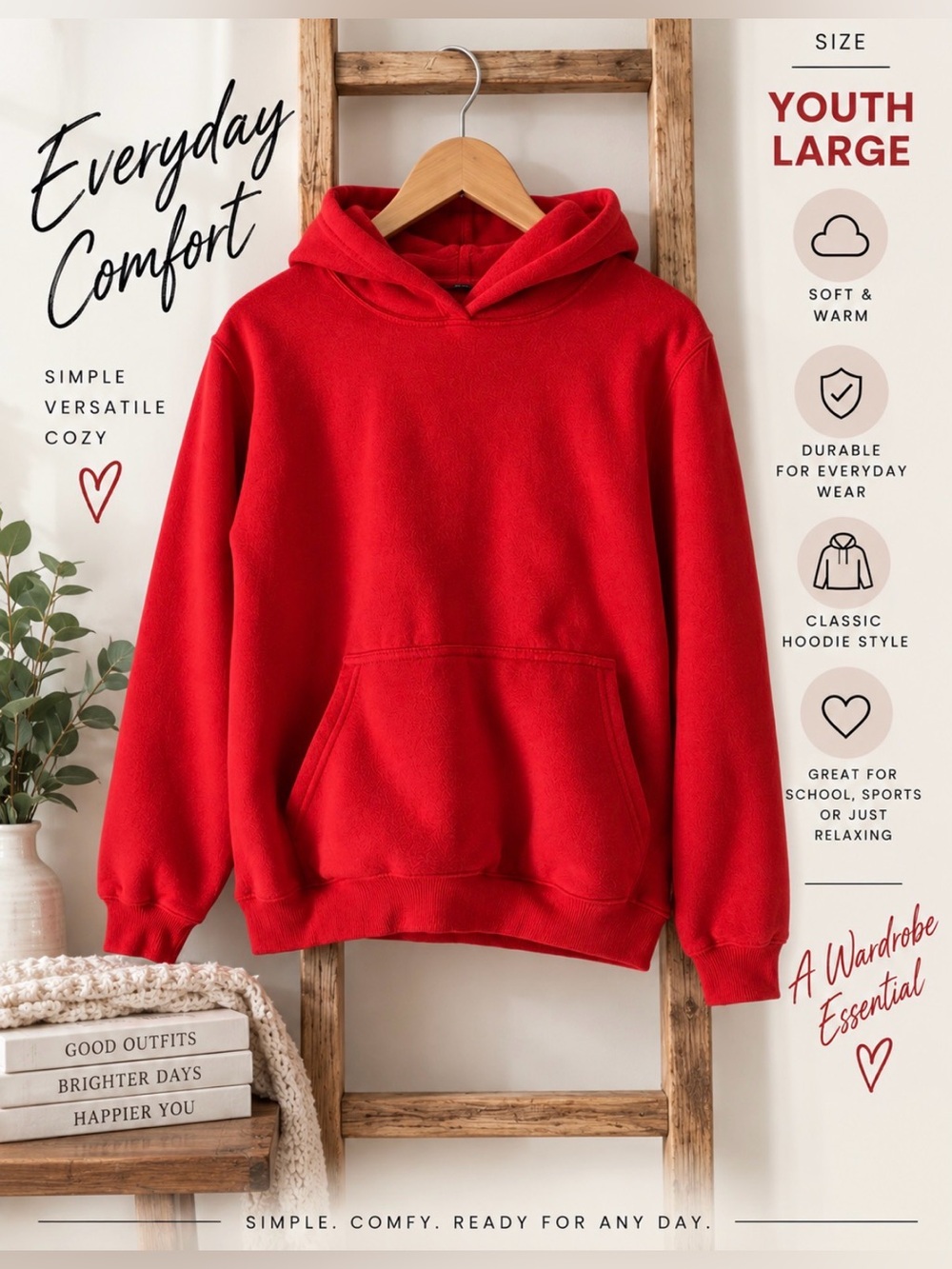 Red Kids Hoodie Sweatshirt